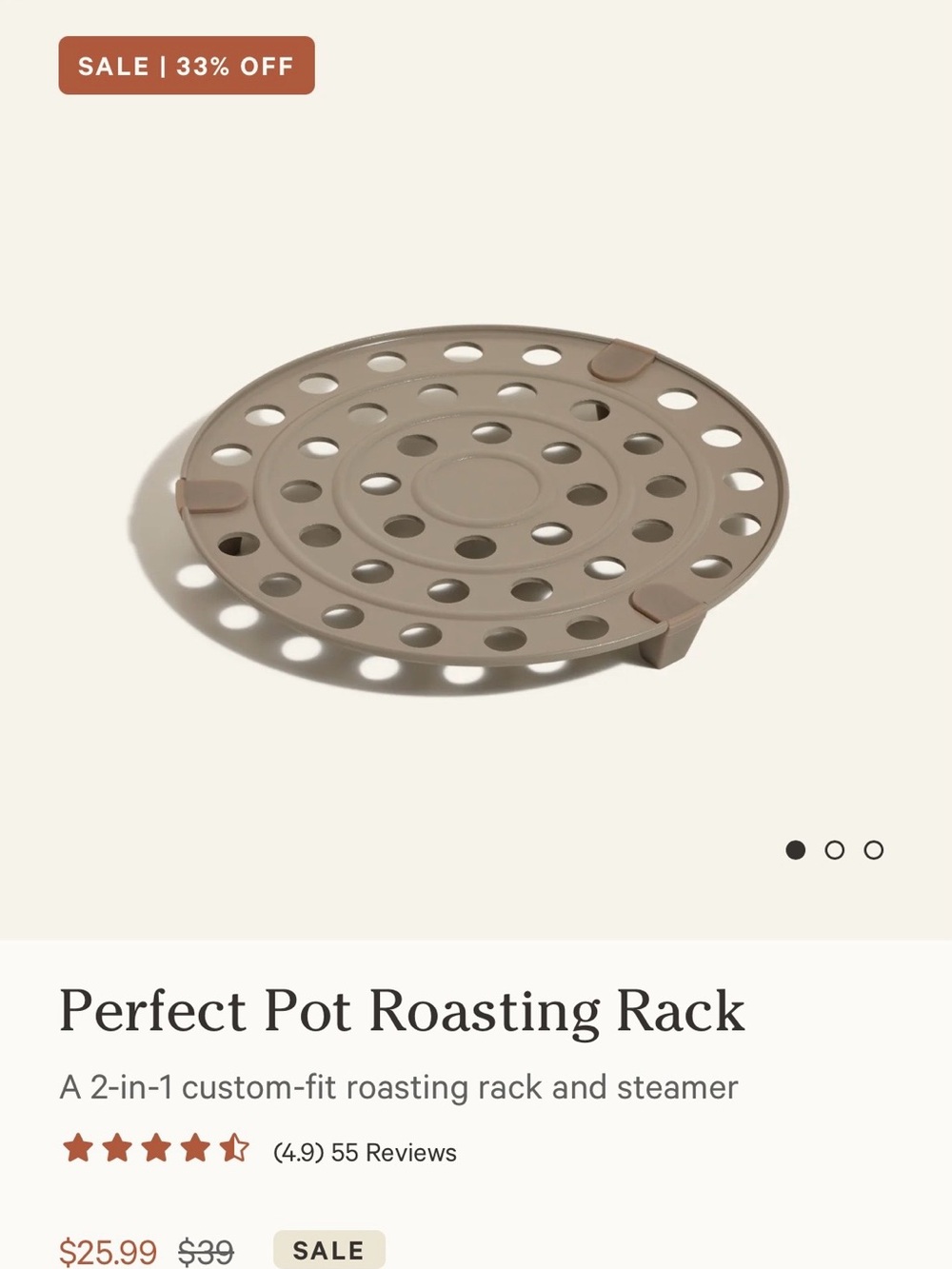 Our Place Silicone Roasting Rack Set Gray / Tan New Never Used